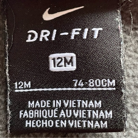 Nike Heathered Gray Zip-Up Sweatshirt Hoodie 12 Months - Picture 8 of 8